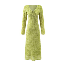 Load image into Gallery viewer, Summer Wind Women Long Sleeve V neck Printed Dress