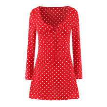 Load image into Gallery viewer, Summer Sexy Square Neck Lace up Red Polka Dot Long Sleeve Sexy Dress