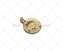 Load image into Gallery viewer, CZ Micro Pave Dolphin On Enamel Round Coin Shape Pendant,18K Gold Filled Dolphin Charm, Necklace Bracelet Charm Pendant, Sku#JD16