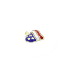 Load image into Gallery viewer, Gold Silver CZ Enamel Flag Color Heart Charm Pendant,Sku#LX868