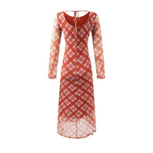 Load image into Gallery viewer, Casual Waist Controlled Sexy Backless Lace up Plaid Dress Women