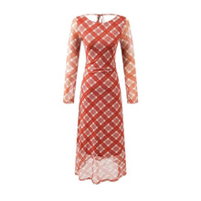 Load image into Gallery viewer, Casual Waist Controlled Sexy Backless Lace up Plaid Dress Women