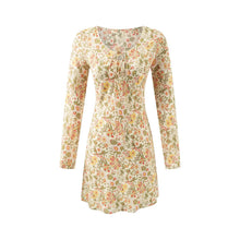 Load image into Gallery viewer, Summer Casual Elegant Floral Printed V neck Tied Long Sleeves Dress