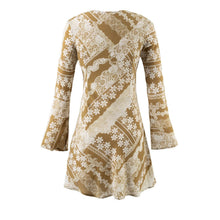Load image into Gallery viewer, Summer Fashionable Retro Color Printing V neck Lace up Micro Pull Long Sleeve Dress