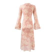 Load image into Gallery viewer, Women Bell Sleeve Mid Length Long Sleeve Printed Dress