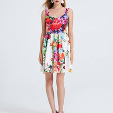Load image into Gallery viewer, Women High Waisted Printed Halter Top Short Dress With Elastic Back Straps