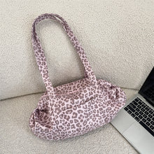 Load image into Gallery viewer, Women's Leopard Print Tote Bag - Soft Suede Shoulder Bag with Dual Straps