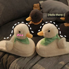 Load image into Gallery viewer, Women's Cute Duck Cartoon Slippers - Cozy Furry Non-Slip Indoor House Shoes