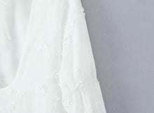 Load image into Gallery viewer, Women Clothing Fashionable Embroidery Three Dimensional Floral Backless Horse Hoof Sleeve Dress