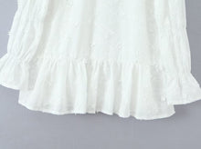 Load image into Gallery viewer, Women Clothing Fashionable Embroidery Three Dimensional Floral Backless Horse Hoof Sleeve Dress