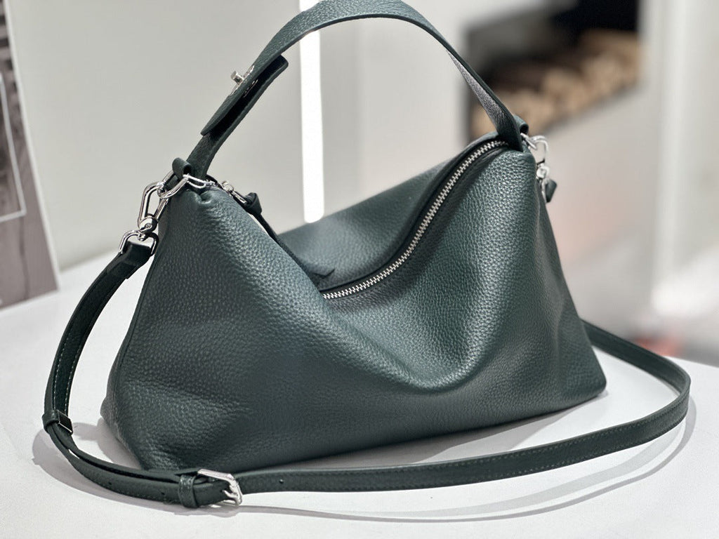 Genuine Leather Crossbody Tote Bag