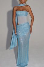 Load image into Gallery viewer, Autumn Entry Lux Sequined Ribbon Sleeveless Tube Top Cocktail Dress