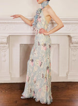 Load image into Gallery viewer, Women Clothing Autumn Socialite Artistic Printed Backless Design Halter Dress