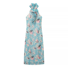 Load image into Gallery viewer, Women Clothing Autumn Socialite Artistic Printed Backless Design Halter Dress