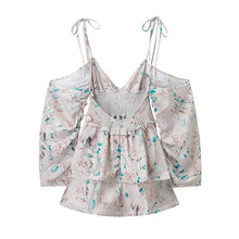 Load image into Gallery viewer, Women Clothing Autumn Short Sexy Wind Backless Design Slimming Lotus Leaf Printed Dress
