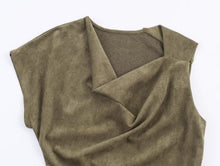 Load image into Gallery viewer, Women Clothing at Suede Effect Asymmetric Dress