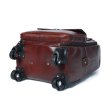 Load image into Gallery viewer, Leather Carry-On Trolly Bag