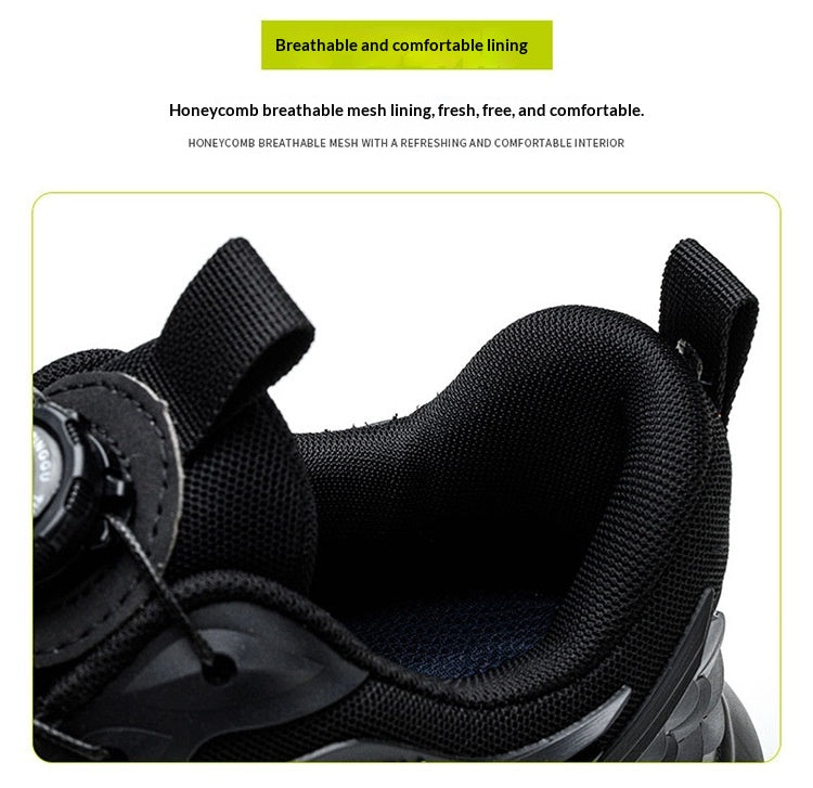Men's Steel Toe Work Shoes - Impact-Resistant Puncture-Proof Breathable Safety Shoes
