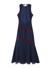 Load image into Gallery viewer, Summer Elegance Sleeveless Contrasting Color with Slits Dress Maxi Dress