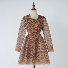 Load image into Gallery viewer, Women Elegant Printed Leopard Print Linen Wrap Around Dress