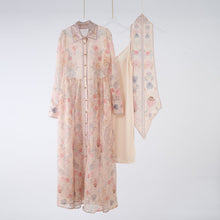 Load image into Gallery viewer, Women Spring Autumn Two Piece Set Printed Single Breasted Maxi Dress
