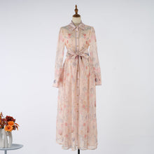 Load image into Gallery viewer, Women Spring Autumn Two Piece Set Printed Single Breasted Maxi Dress