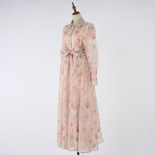 Load image into Gallery viewer, Women Spring Autumn Two Piece Set Printed Single Breasted Maxi Dress
