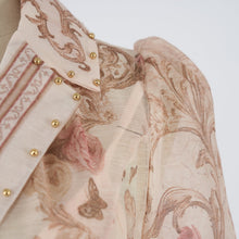 Load image into Gallery viewer, Women Summer Printed Buttons Stand Up Collar Maxi Dress