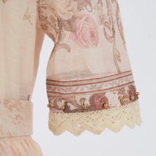 Load image into Gallery viewer, Women Summer Printed Buttons Stand Up Collar Maxi Dress