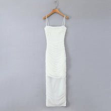 Load image into Gallery viewer, Sexy Stretch Mesh Ruched Maxi Dress Dress Tight Waist Slim Fit Sheath Cami Dress