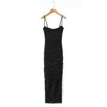 Load image into Gallery viewer, Sexy Stretch Mesh Ruched Maxi Dress Dress Tight Waist Slim Fit Sheath Cami Dress