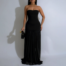 Load image into Gallery viewer, Women Clothing Sexy Backless Dress Mesh Stitching Solid Color Tube Top Dress