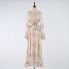 Load image into Gallery viewer, Women Printed Button Up Long Dress