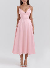 Load image into Gallery viewer, V neck Sexy Design Maxi Dress Court Dopamine Wear Strap Dress for Women