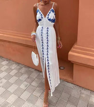 Load image into Gallery viewer, Autumn Embroidery Heavy Industry Sweet Fresh Robe Vacation Beach Vest Maxi Dress