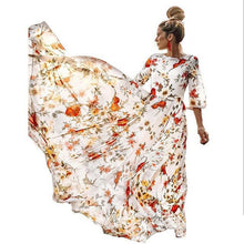 Load image into Gallery viewer, Spring Autumn Dress Printed Large Swing Elegant Chiffon Floral Slim Fitting Dress