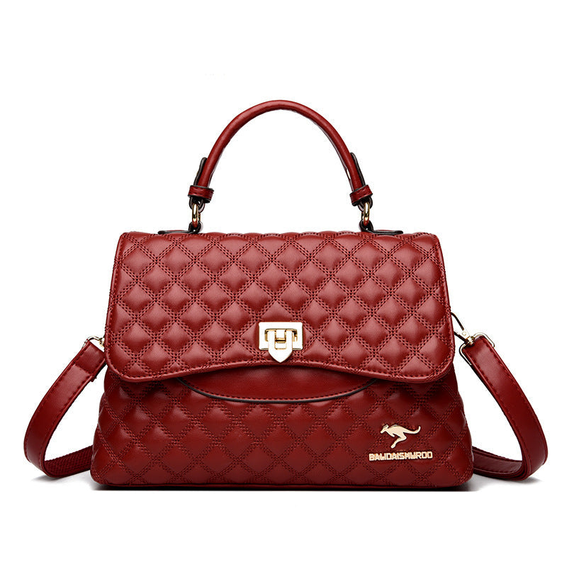 Diamond-Quilted PU Leather Crossbody Shoulder Bag – Streetwear Everyday Handbag for Women