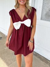 Load image into Gallery viewer, Ladies Ball Character Satin Bow Backless Ruffled Dress Short Dress