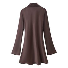 Load image into Gallery viewer, Autumn Women Coat Silk Satin Texture Scarf Dress