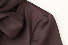 Load image into Gallery viewer, Autumn Women Coat Silk Satin Texture Scarf Dress