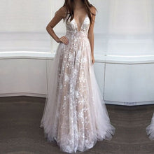 Load image into Gallery viewer, Summer Women Clothing Dress Sexy Lace Deep V Plunge neck Sleeveless Evening Dress