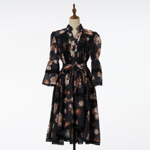 Load image into Gallery viewer, Women Retro And Sexy Dress With Lace Trim And Tie On Waistband