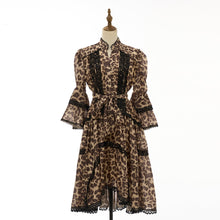 Load image into Gallery viewer, Women Retro And Sexy Dress With Lace Trim And Tie On Waistband