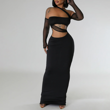 Load image into Gallery viewer, Women Wear Arrival Sexy Sheer Mesh Stitching Dress