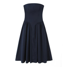 Load image into Gallery viewer, French Elegant Retro Vacation Elegant Sexy Tube Top Lace up Waist Controlled Slimming Dress