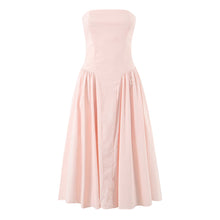 Load image into Gallery viewer, French Elegant Retro Vacation Elegant Sexy Tube Top Lace up Waist Controlled Slimming Dress