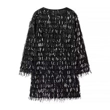 Load image into Gallery viewer, Winter Women Street V neck Tassel Sequ Dress
