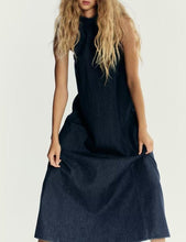 Load image into Gallery viewer, Autumn Casual Women Clothing Hanging Collar Denim Dress