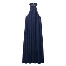 Load image into Gallery viewer, Autumn Casual Women Clothing Hanging Collar Denim Dress