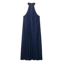 Load image into Gallery viewer, Autumn Casual Women Clothing Hanging Collar Denim Dress